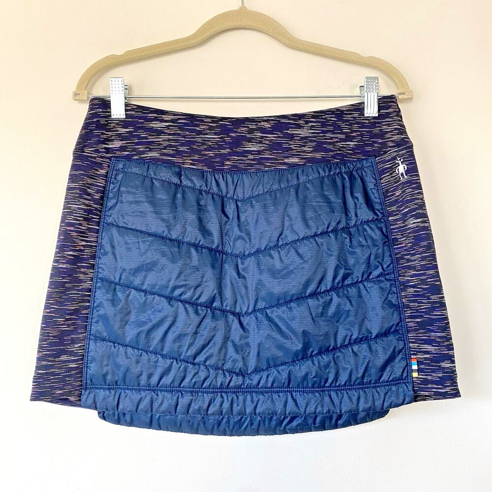 Smartwool Womens M Smartloft Insulated Snow Puffer Skirt Navy Merino Wool $110